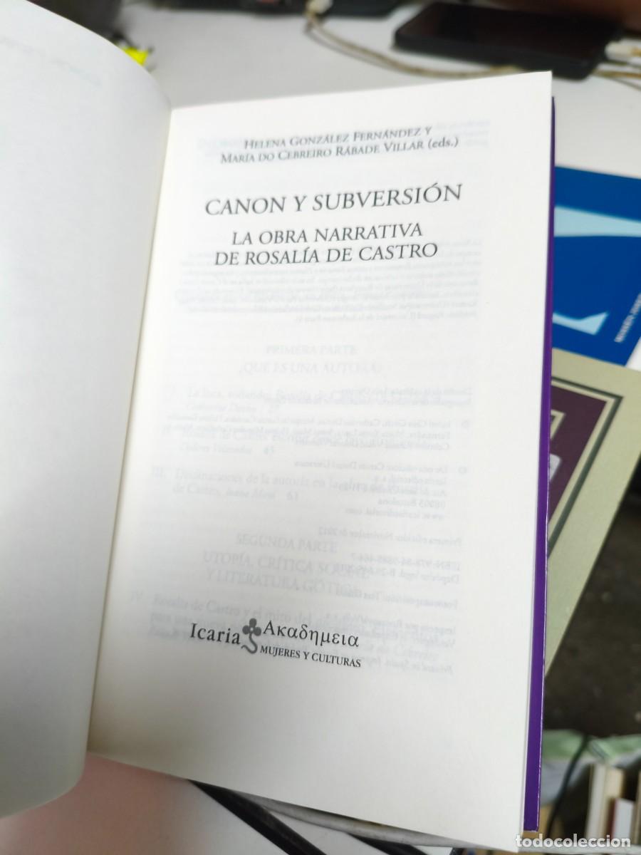 Libros de segunda mano: Canon y subversi&oacute;n. Rosal&iacute;a de Castro. - Foto 2