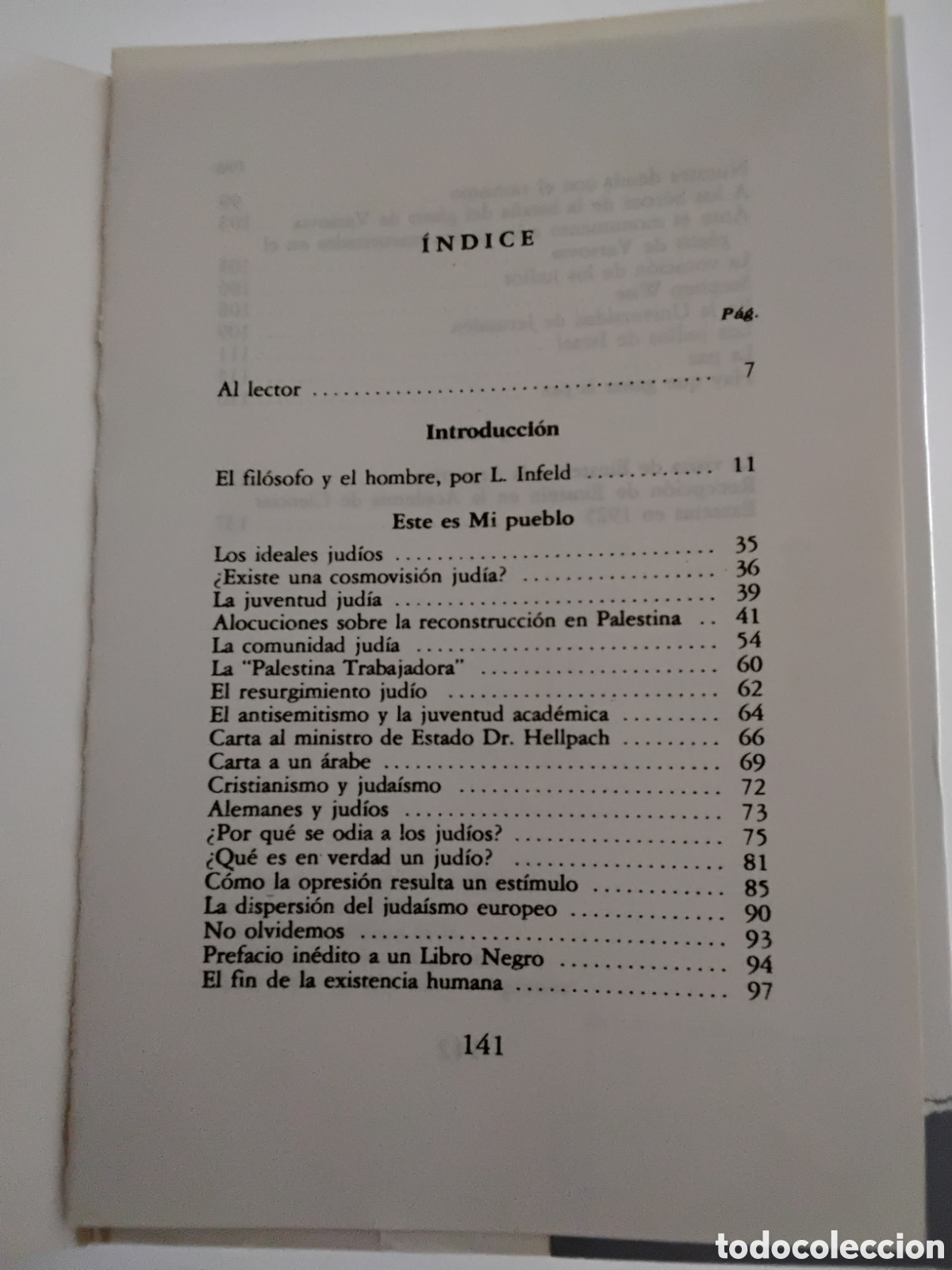 Libros de segunda mano: Albert Einstein &mdash; Este es mi pueblo. Editorial Leviat&aacute;n. Bs.As. 1988 - Foto 4