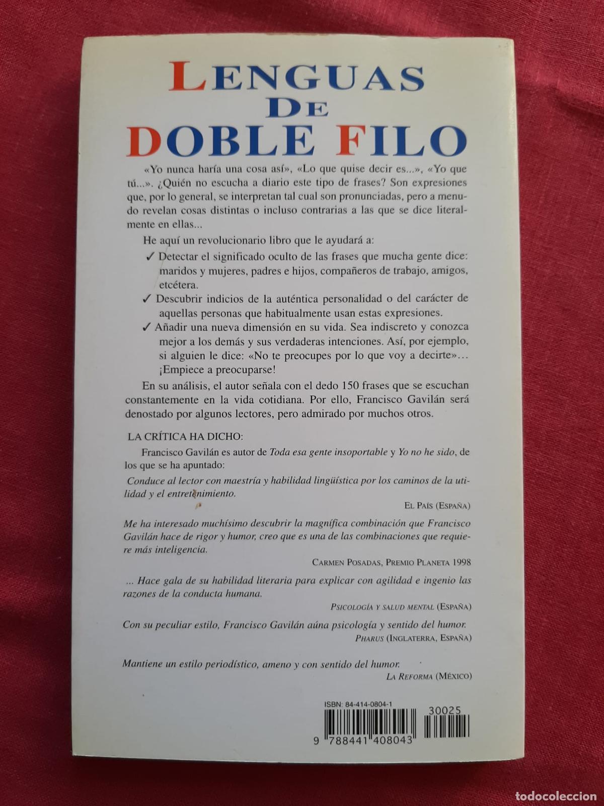 Libros de segunda mano: Lenguas de doble filo - Gavil&aacute;n, Francisco - Foto 2