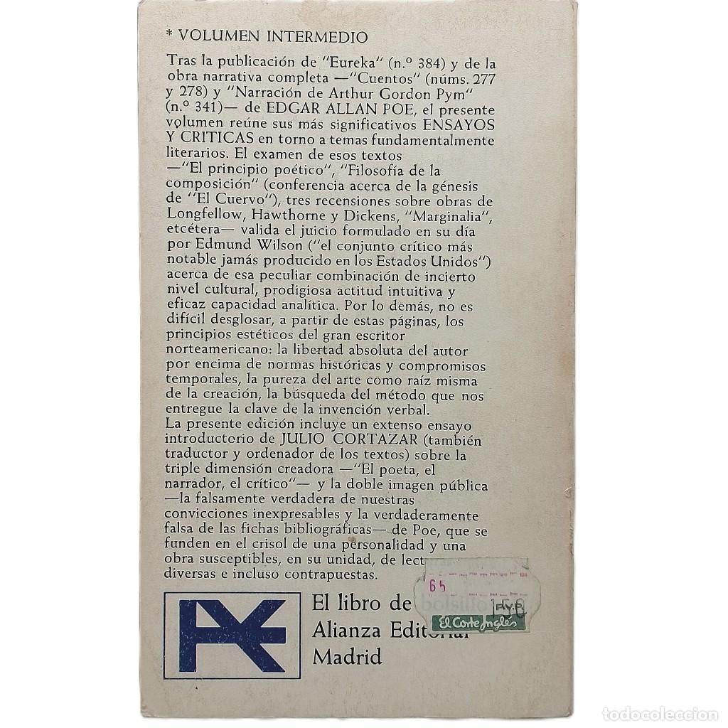 Libros de segunda mano: ENSAYOS Y CR&Iacute;TICAS. Poe, Edgar Allan - Foto 2