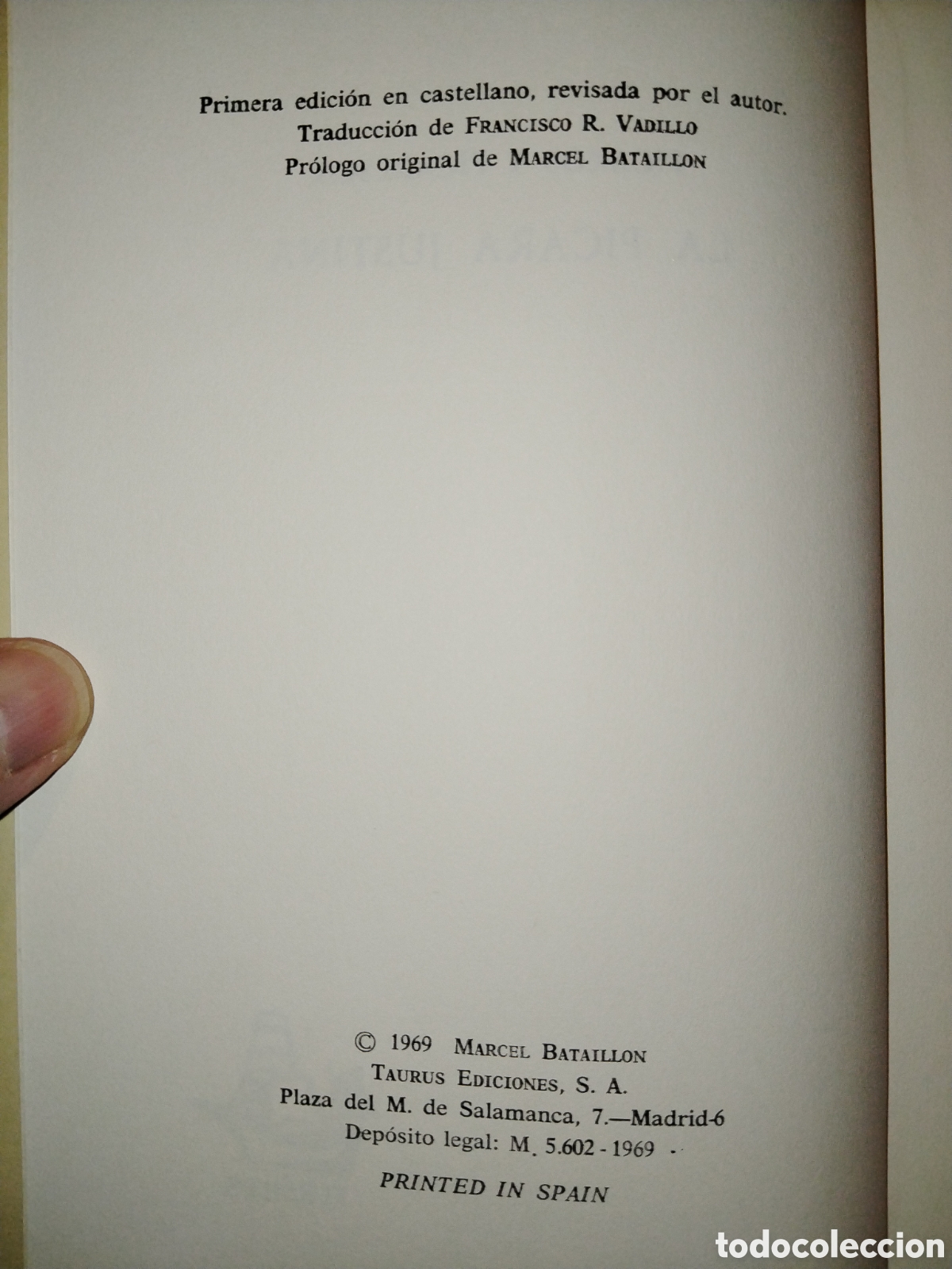 Libros de segunda mano: P&iacute;caros y picaresca. Marcel Bataillon. Taurus - Foto 3