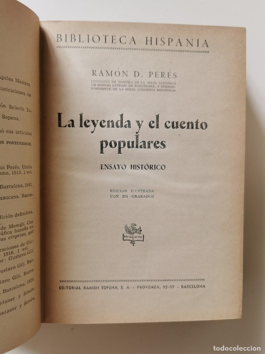 Libros de segunda mano: Ram&oacute;n D. Per&eacute;s. &rdquo;La leyenda y el cuento populares&rdquo; - Foto 2