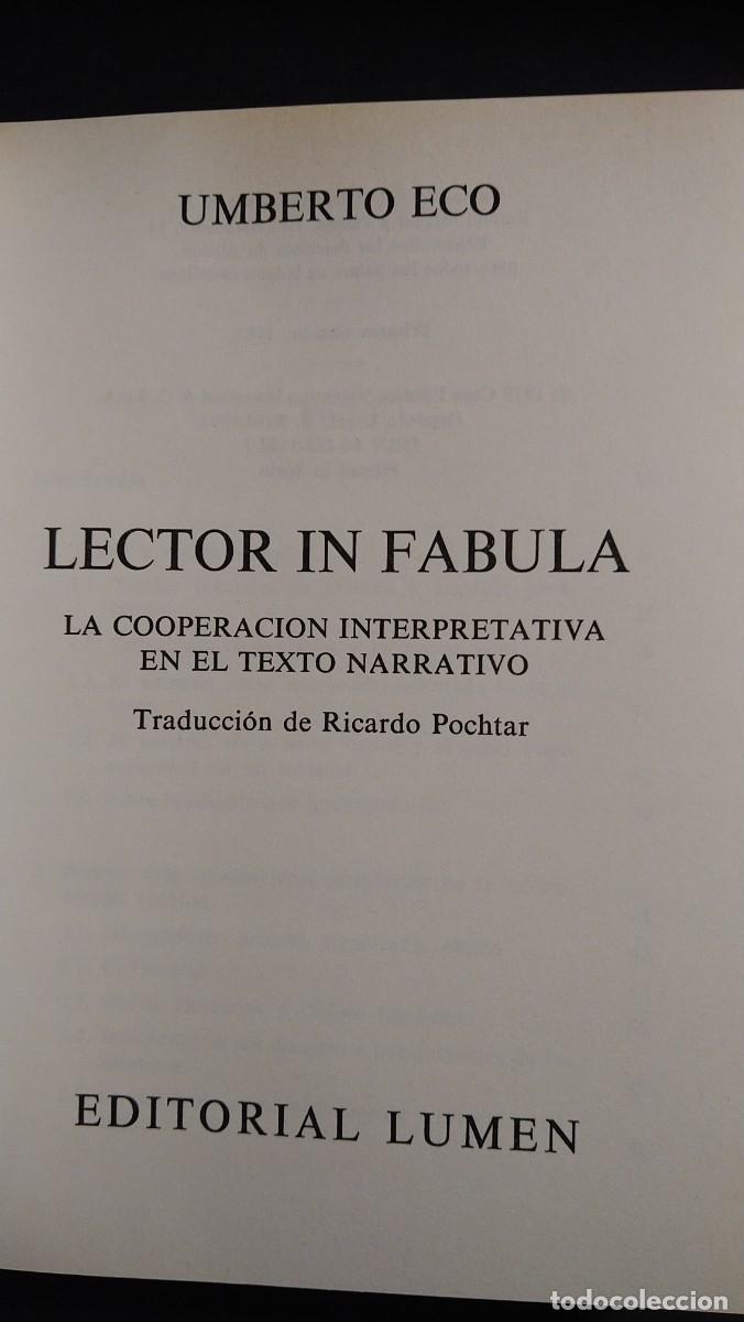 Libros de segunda mano: LECTOR EN FABULA - UMBERTO ECO - Foto 5