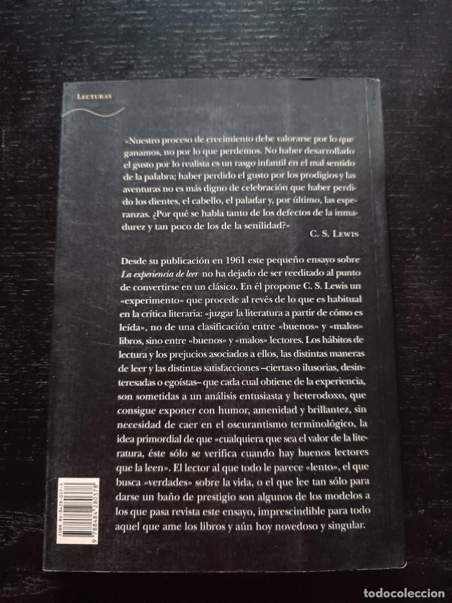 Libros de segunda mano: La experiencia de leer - C. S. Lewis. Alba - Foto 2