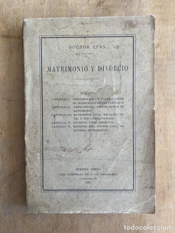 Libros de segunda mano: Matrimonio y divorcio - Doctor Efas - Foto 1
