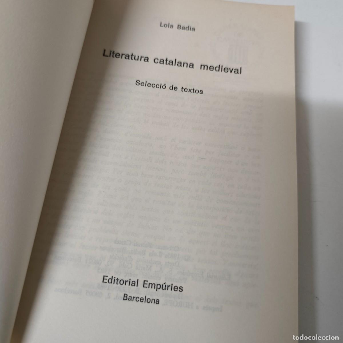 Libros de segunda mano: LITERATURA CATALANA MEDIEVAL. - Foto 4