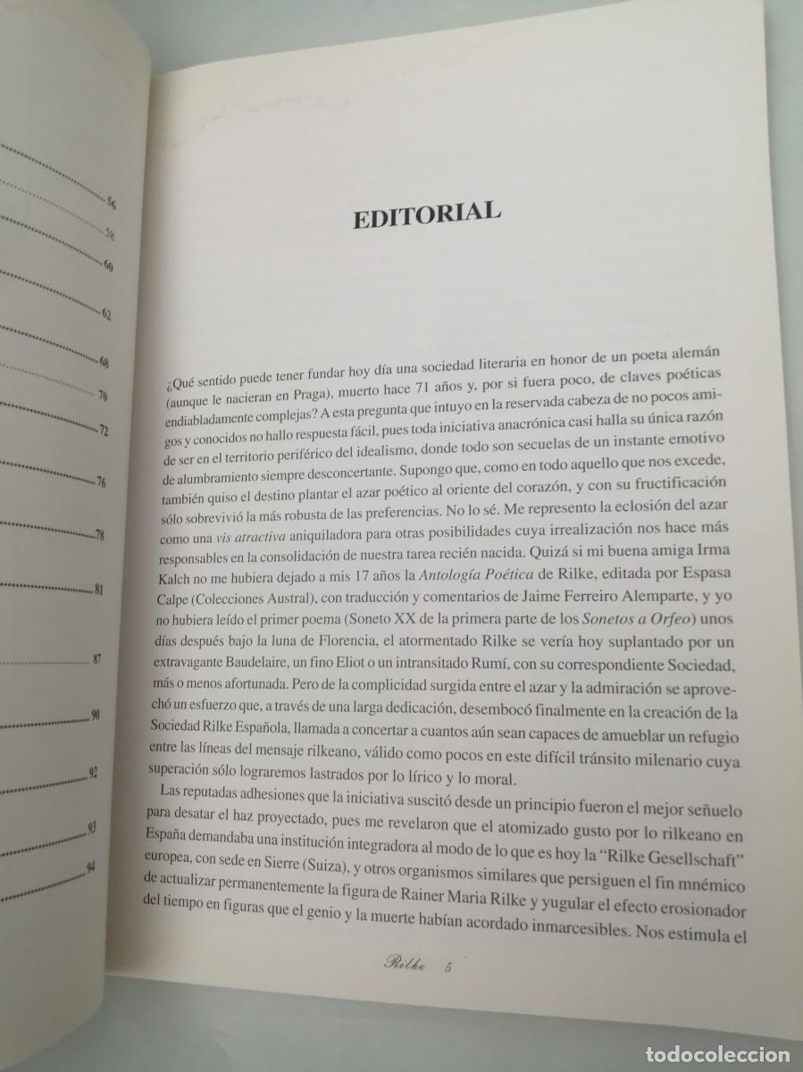 Libros de segunda mano: REVISTA RILKE, A&ntilde;o I, No- 1, 1998. - Foto 5