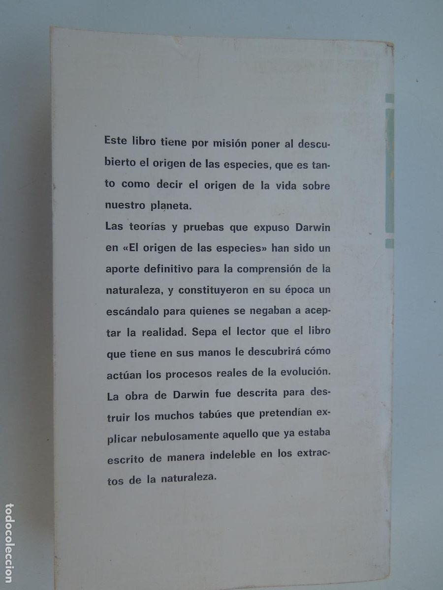 Libros de segunda mano: EL ORIGEN DE LAS ESPECIES - CHARLES DARWIN - EDAF EDICIONES 1977. - Foto 2