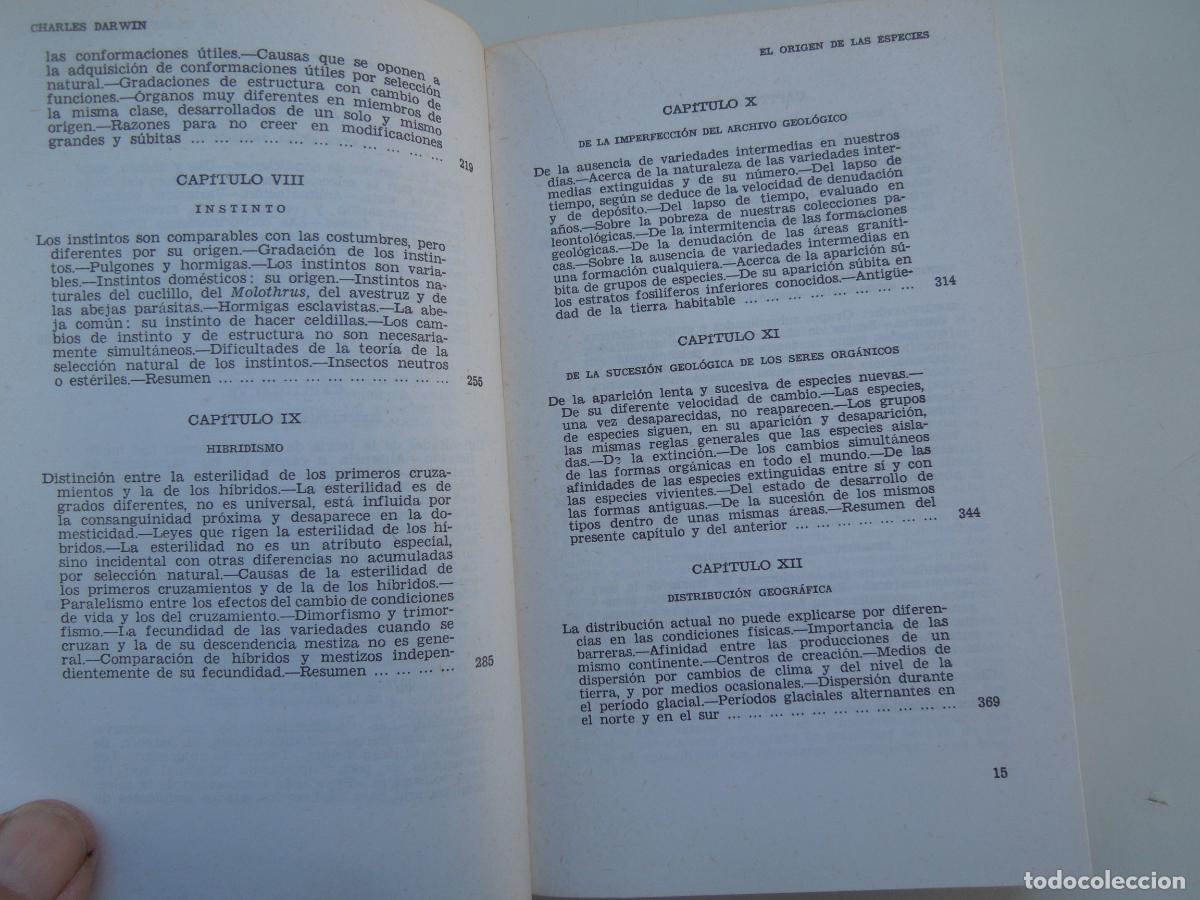 Libros de segunda mano: EL ORIGEN DE LAS ESPECIES - CHARLES DARWIN - EDAF EDICIONES 1977. - Foto 7