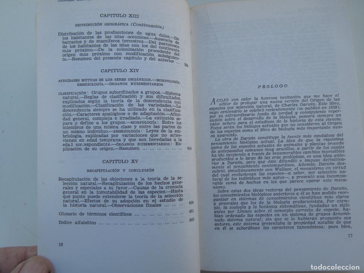 Libros de segunda mano: EL ORIGEN DE LAS ESPECIES - CHARLES DARWIN - EDAF EDICIONES 1977. - Foto 8