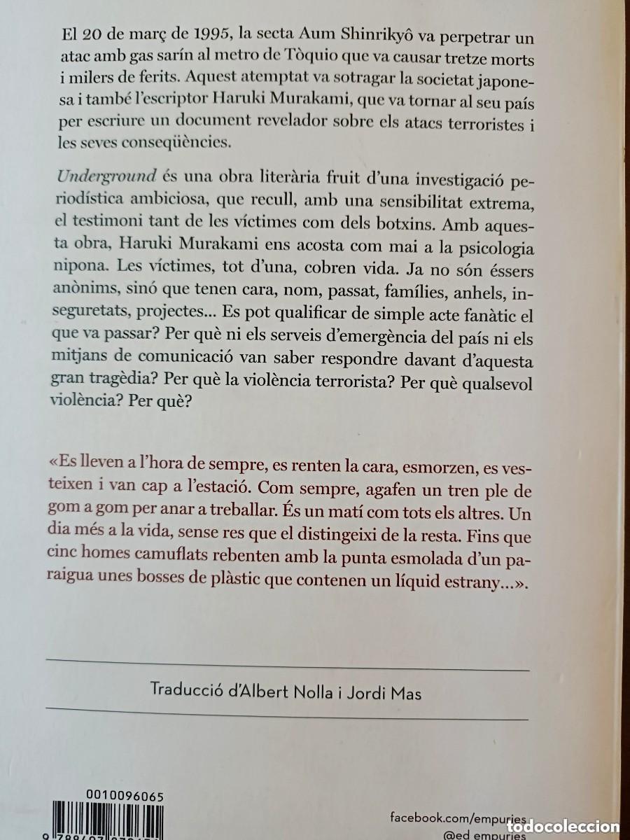Libros de segunda mano: Underground. Haruki Murakami - Foto 2