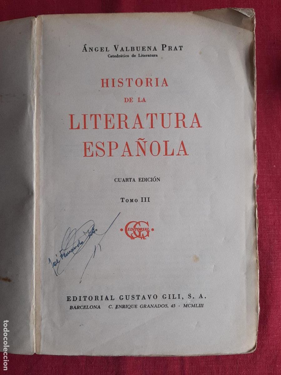 Libri di seconda mano: Historia de la Literatura Espa&ntilde;ola, tomo III - Valbuena Prat, &Aacute;ngel