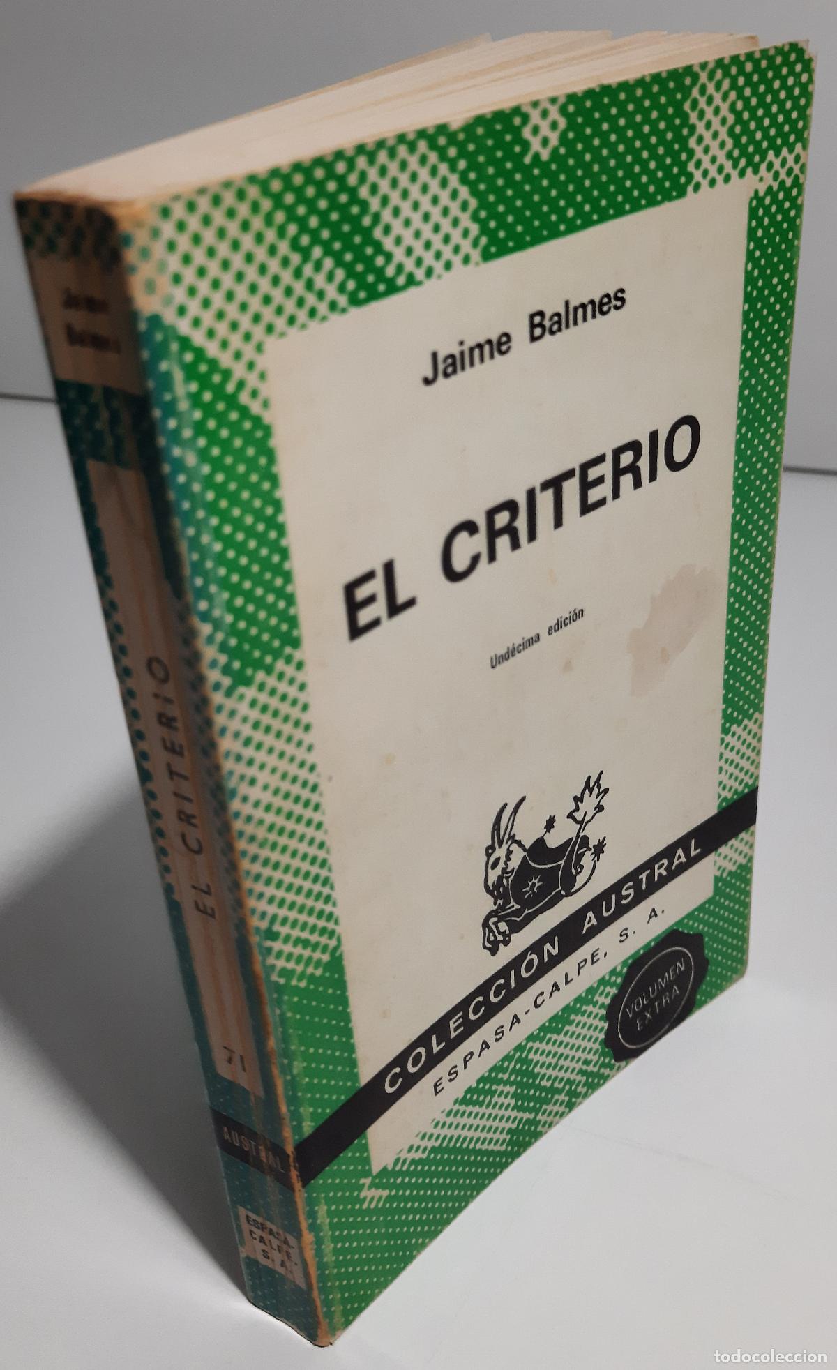 Libros de segunda mano: El criterio - Balmes, Jaime - Foto 3