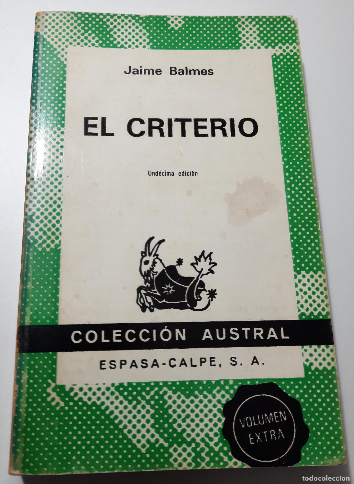 Libros de segunda mano: El criterio - Balmes, Jaime - Foto 1