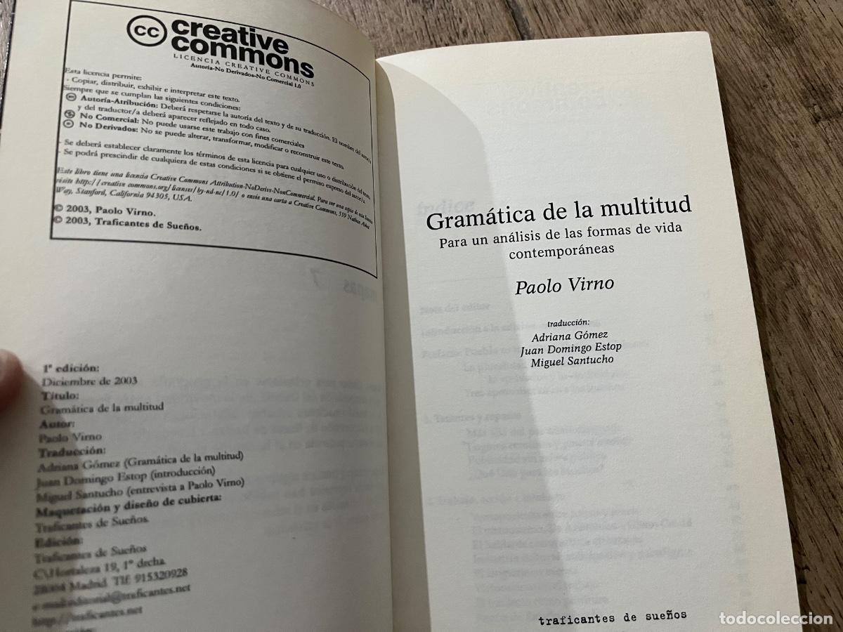 Libros de segunda mano: GRAMATICA DE LA MULTITUD - PAOLO VIRNO - Foto 5