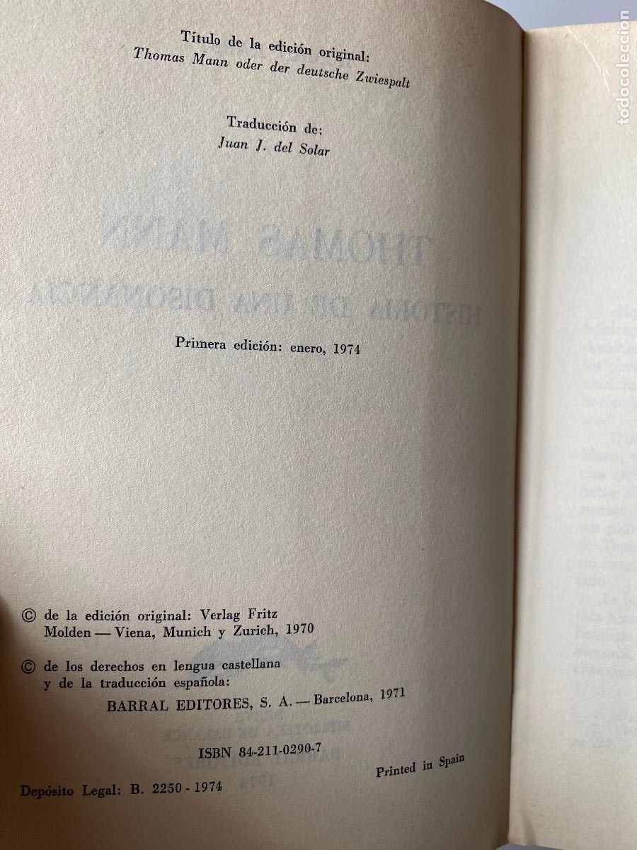 Libros de segunda mano: THOMAS MANN HISTORIA DE UNA DISONANCIA. ROMAN KARST - Foto 2