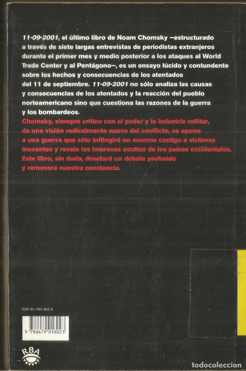 Libros de segunda mano: NOAM CHOMSKY. 11/09/2001. RBA - Foto 2