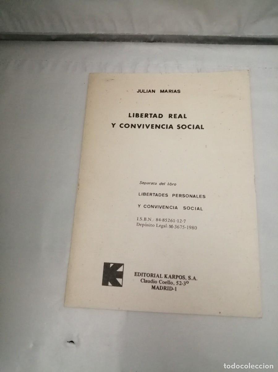 Livros em segunda m&atilde;o: Juli&aacute;n Mar&iacute;as: Libertad Real y Convivencia Social