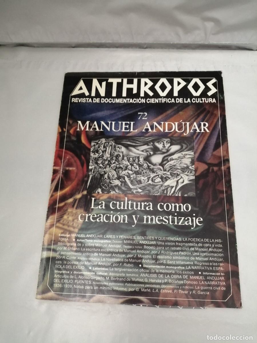 Livros em segunda m&atilde;o: Revista Anthropos No. 72/1987. Manuel And&uacute;jar: La cultura como creaci&oacute;n y mestizaje