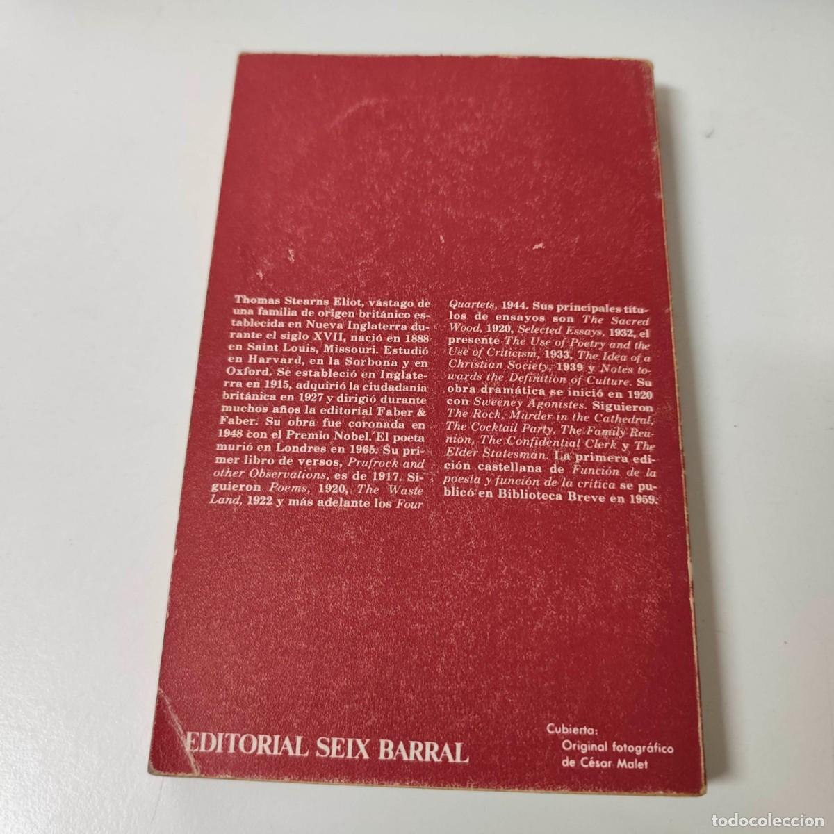 Libros de segunda mano: FUNCI&Oacute;N DE LA POES&Iacute;A Y FUNCI&Oacute;N DE LA CR&Iacute;TICA - T. S. ELIOT - Foto 2