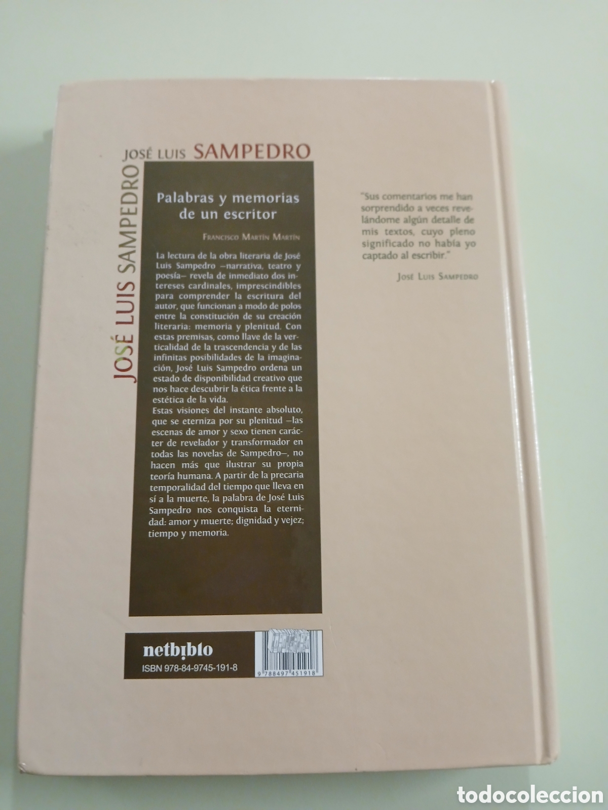 Libros de segunda mano: Jos&eacute; Luis Sampedro. Francisco Mart&iacute;n Mart&iacute;n. - Foto 2