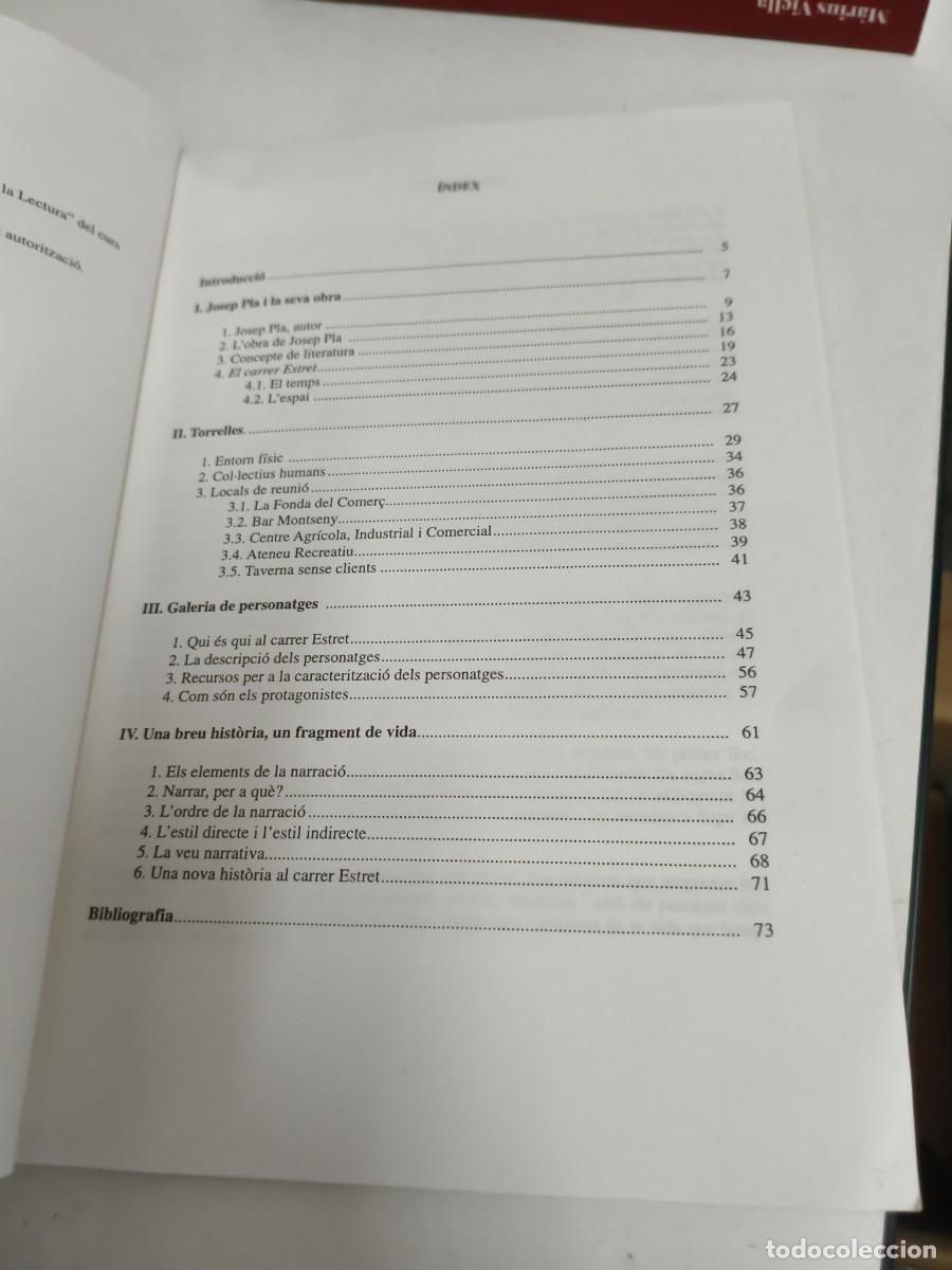 Libros de segunda mano: Josep Pla. Carrer estret. Generalitat de Catalunya. - Foto 2