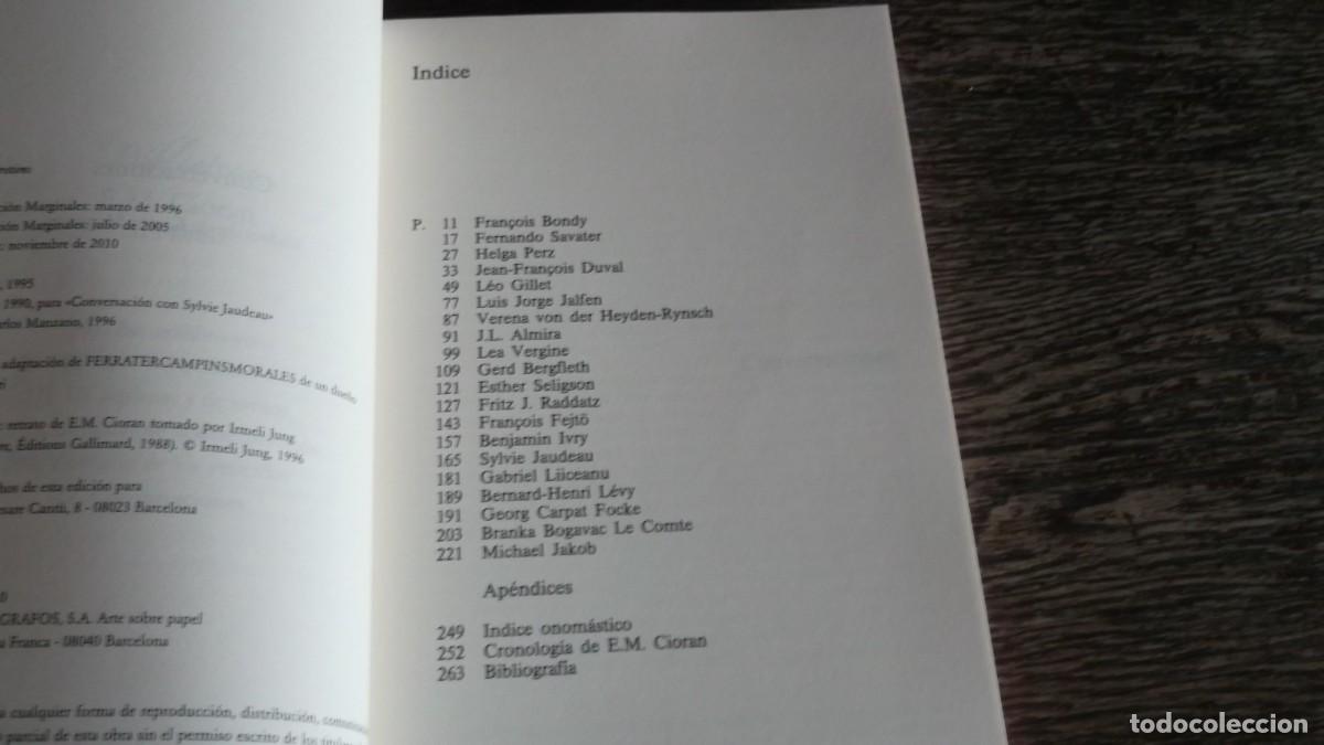 Libros de segunda mano: Conversaciones. E.M.Cioran Edt Tusqu&eacute;ts - Foto 3