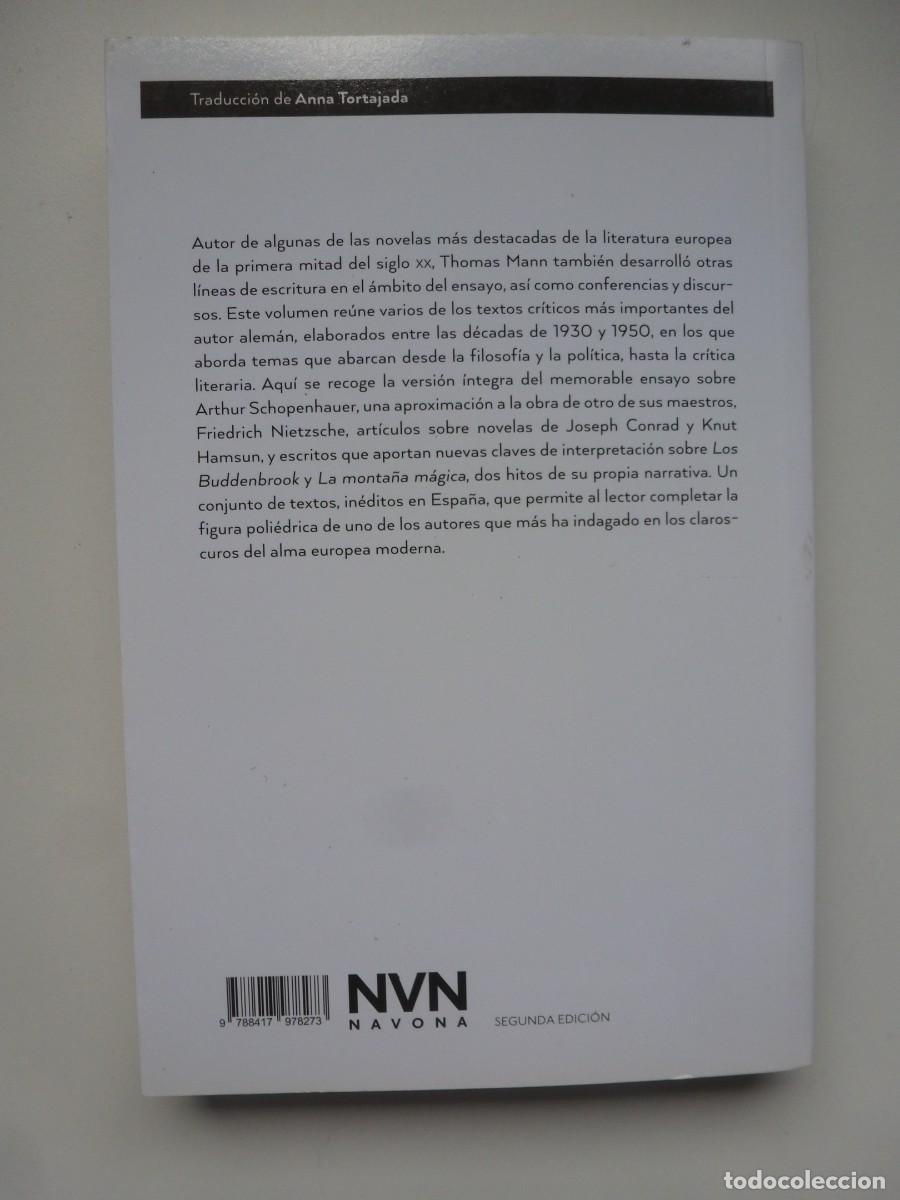 Libros de segunda mano: TEXTOS CRITICOS. THOMAS MANN. EDITORIAL NAVONA PEOPLE 2019 - Foto 2