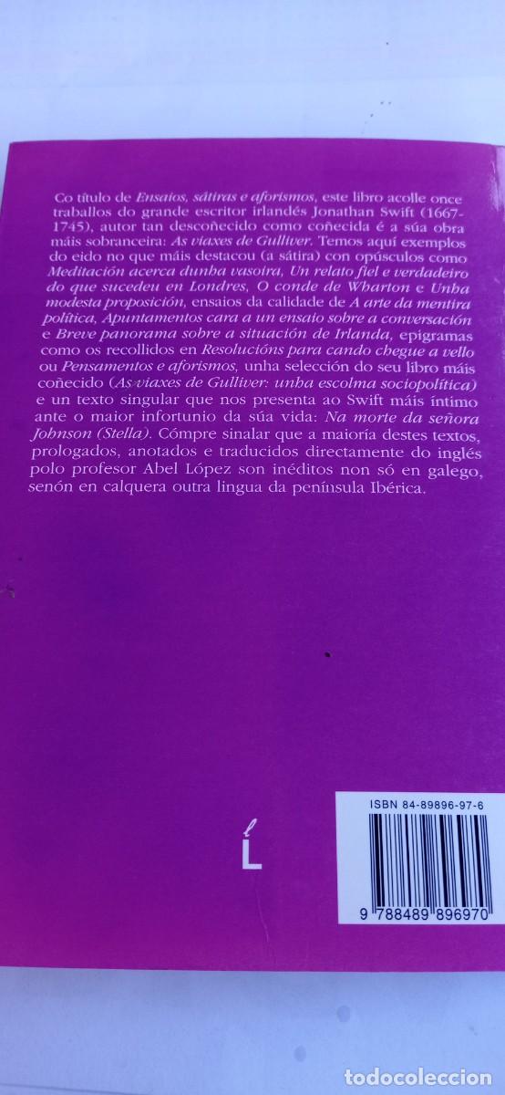 Libros de segunda mano: Jonathan Swift. Ensaios. S&aacute;tiras e Aforismos. Laiovento. 2001 - Foto 2