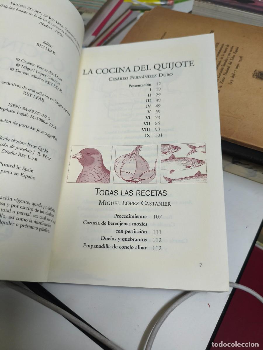 Libros de segunda mano: CESAREO FERNANDEZ DURO. LA COCINA DEL QUIJOTE. REY LEAR - Foto 2