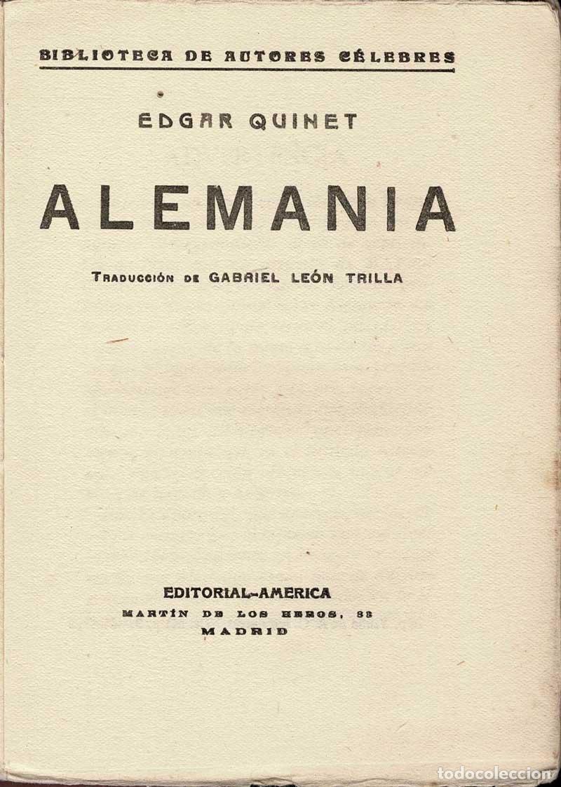Libros de segunda mano: Alemania - Edgar Quinet - Foto 2