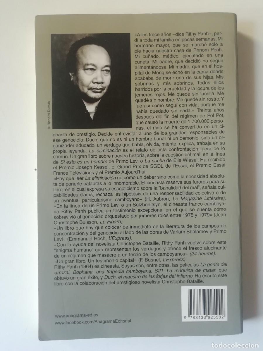 Libros de segunda mano: LA ELIMINACI&Oacute;N - RITHY PANH - ED. ANAGRAMA 2013 - Foto 2