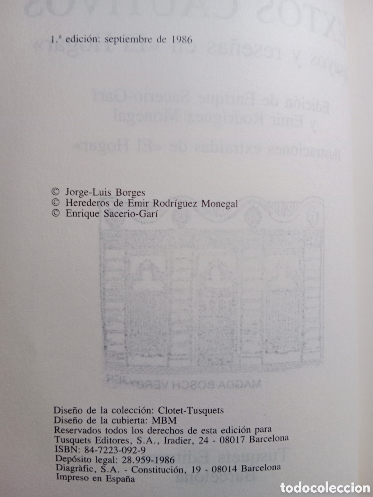Libros de segunda mano: JORGE LUIS BORGES, TEXTOS CAUTIVOS, 1986, PRIMERA EDICI&Oacute;N - Foto 6