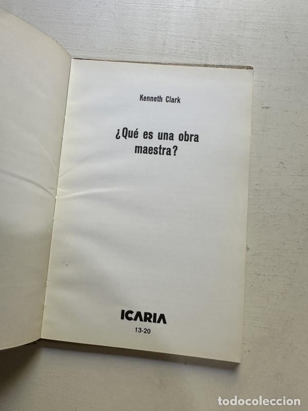 Libros de segunda mano: &iquest;Que es una obra maestra? - Clark Kenneth - Foto 2