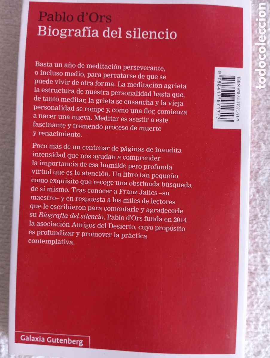 Libros de segunda mano: Libro Biograf&iacute;a del silencio &ndash; de Pablo dOrs - Foto 2