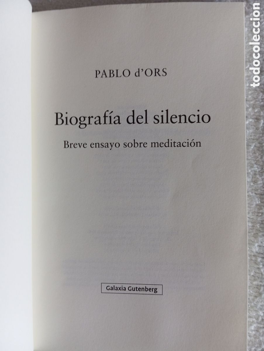 Libros de segunda mano: Libro Biograf&iacute;a del silencio &ndash; de Pablo dOrs - Foto 5