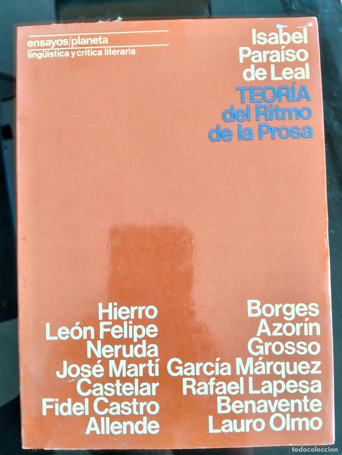 Libros de segunda mano: Linguistica, Teoria del Ritmo de la Prosa, Isabel Paraiso, ed. Planeta, 1976. VISITA MI CATALOGO L54