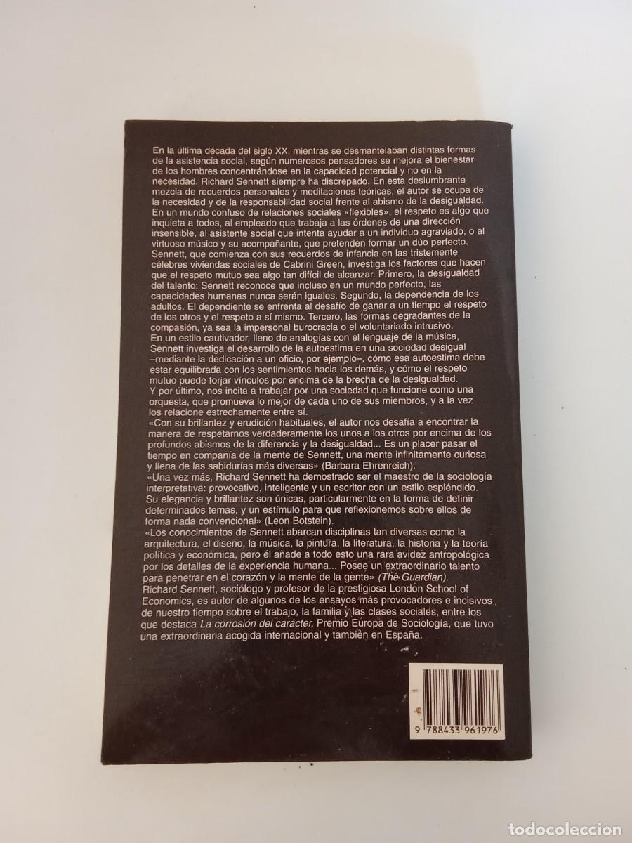 Libros de segunda mano: Richard Sennett. El respeto - Foto 3