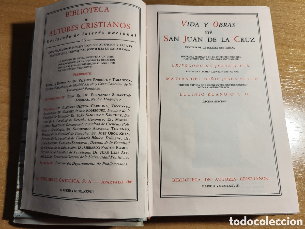 Libros de segunda mano: Vida y obras de San Juan de la Cruz, BAC, 1978