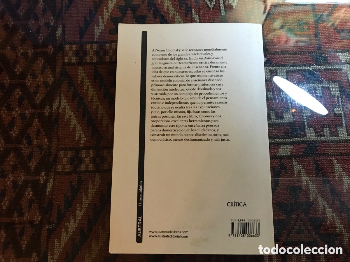 Libros de segunda mano: La (des) educaci&oacute;n. Noam Chomsky. Austral n&ordm; 757 - Foto 3