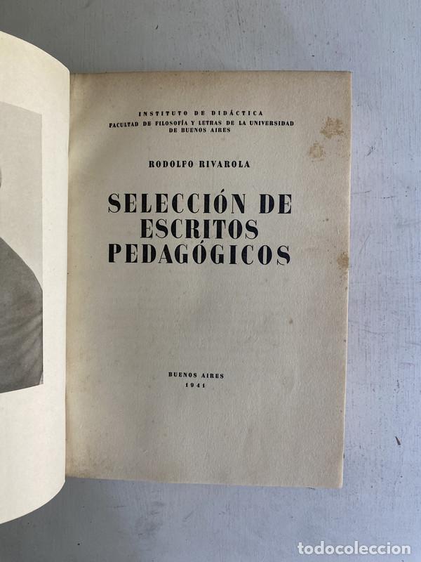 Libros de segunda mano: Seleccion de escritos pedagogicos - Rivarola Rodolfo