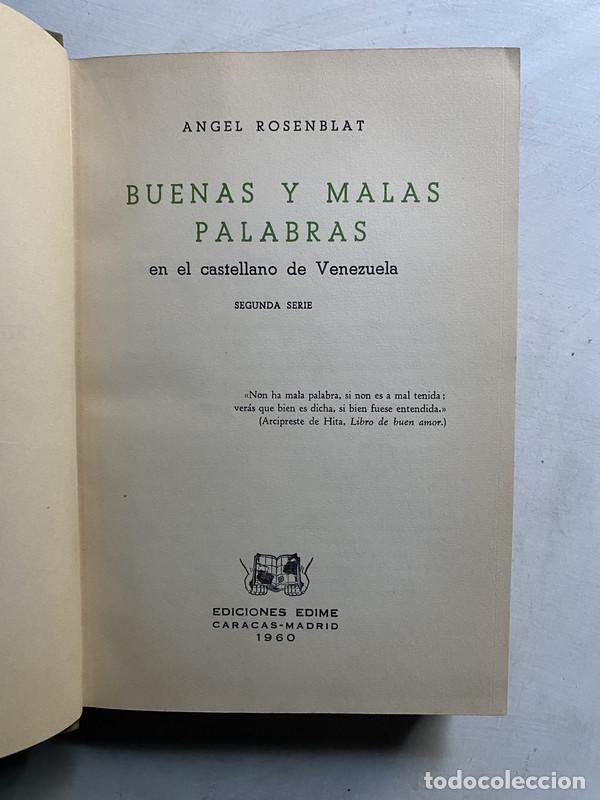 Livros em segunda m&atilde;o: Buenas y malas palabras - Rosenblat Angel