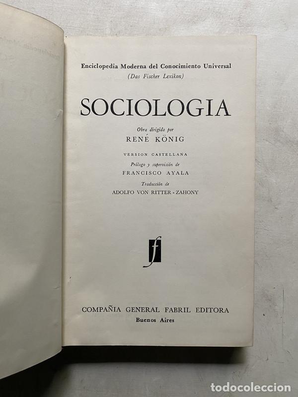 Libros de segunda mano: Sociologia - K&ouml;nig Rene - Foto 1