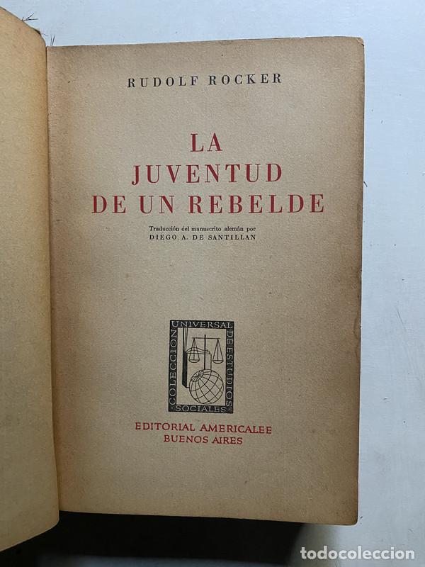 Libros de segunda mano: La juventud de un rebelde - Rocker Rudolf - Foto 1