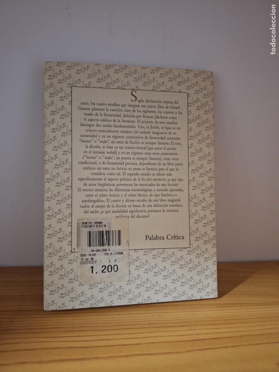 Libros de segunda mano: Ficci&oacute;n y dicci&oacute;n - G&eacute;rard Genette - Foto 2