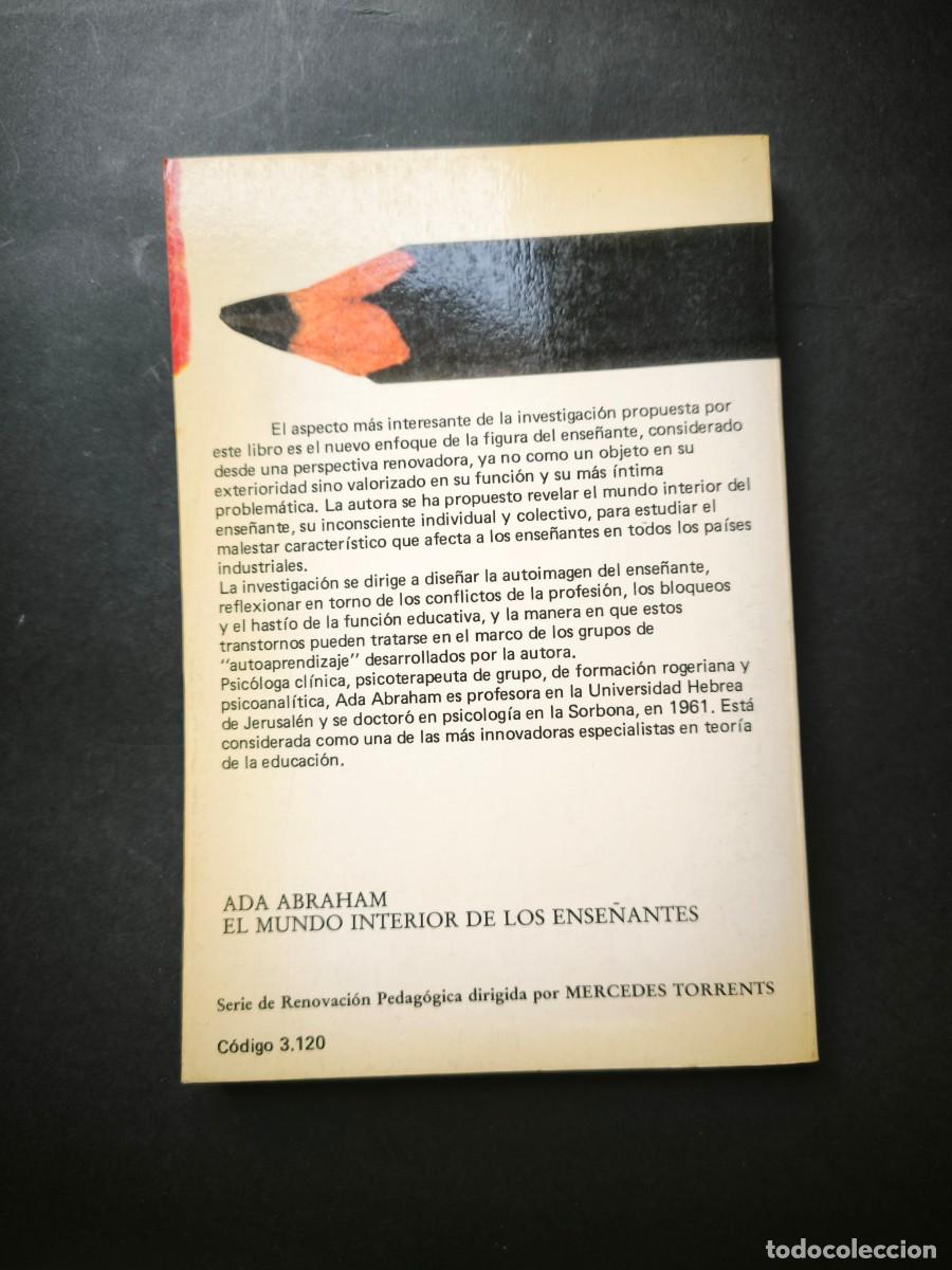 Libros de segunda mano: El mundo interior de los ense&ntilde;antes - Ada Abraham - Foto 2