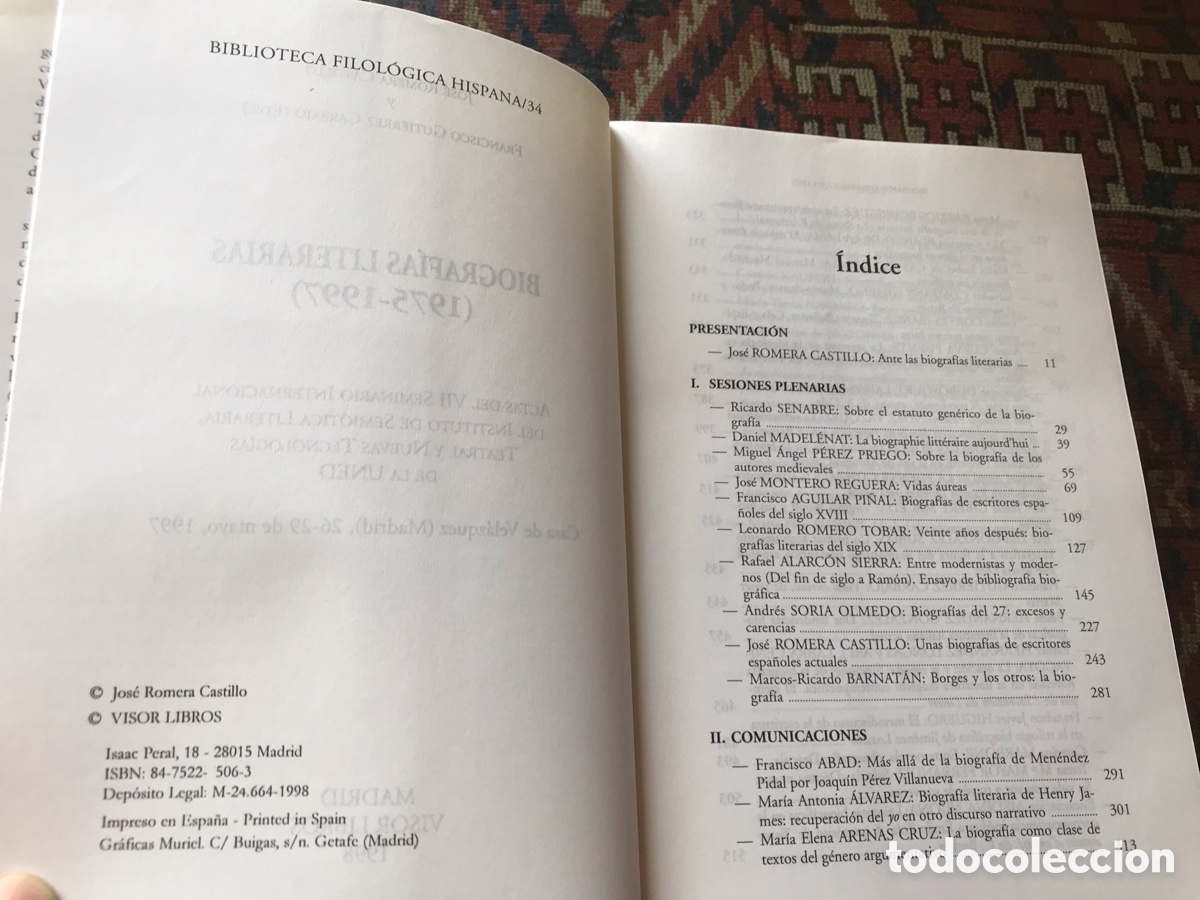 Libros de segunda mano: Biograf&iacute;as literarias (1975-1997). Visor Libros - Foto 3
