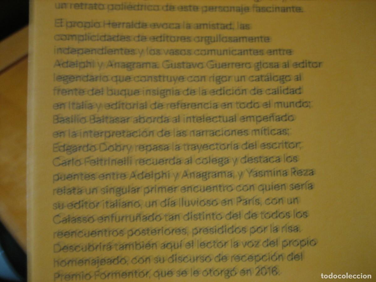 Libros de segunda mano: Para Roberto Calasso .edicion de Jorge Herralde .Anagrama argumentos . NUEVO!! - Foto 4