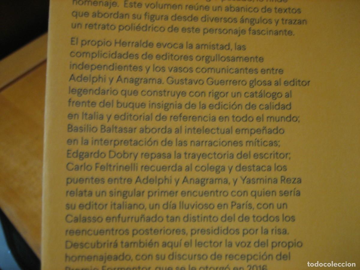 Libros de segunda mano: Para Roberto Calasso .edicion de Jorge Herralde .Anagrama argumentos . NUEVO!! - Foto 5
