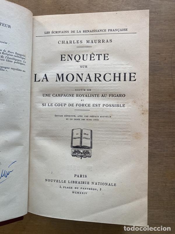Libros de segunda mano: Enqu&ecirc;te sur la Monarchie - Maurras Charles